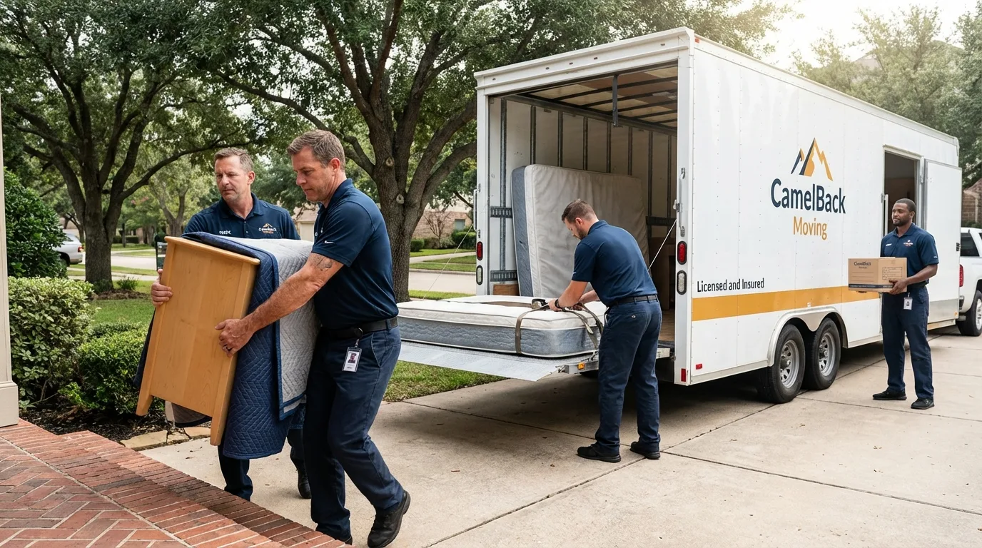 Crew loading residential truck for cross-state move from Hot Sulphur Springs, CO