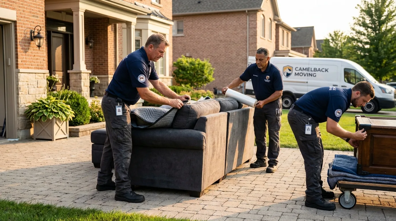 Large estate moving crew wrapping furniture in Hot Sulphur Springs, CO