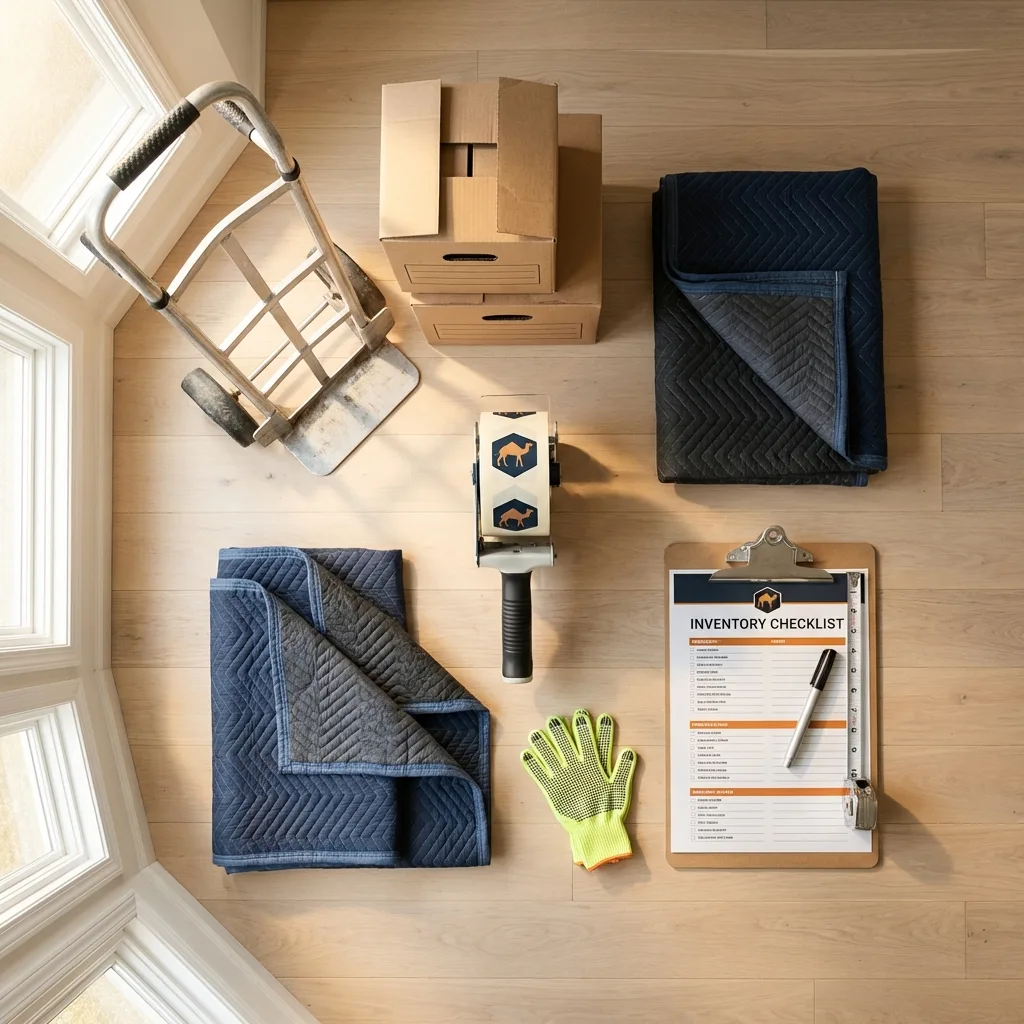 Professional moving supplies and packing materials layout for Hot Sulphur Springs residential relocations